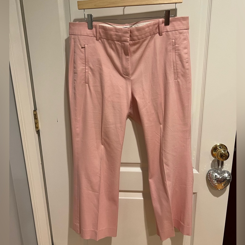 JCrew blush pink Teddie kick-crop wide leg pant